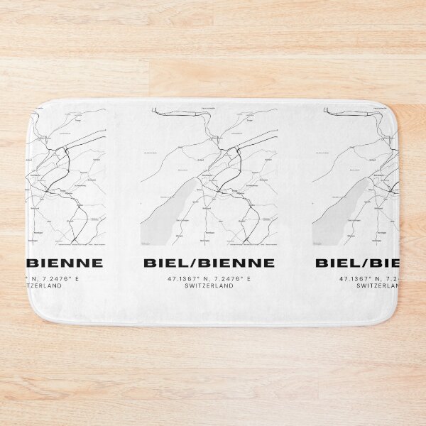 Item preview, Minimalist Black & White Biel/Bienne, Switzerland City Map designed and sold by RM-Journey.