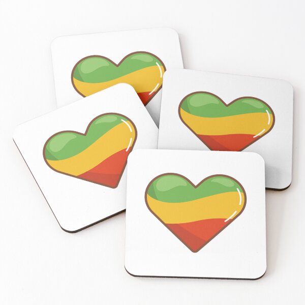 Artikelvorschau, Reggae-Flagge Herz glänzend bunte Illustration entworfen und verkauft von Arte Zen.