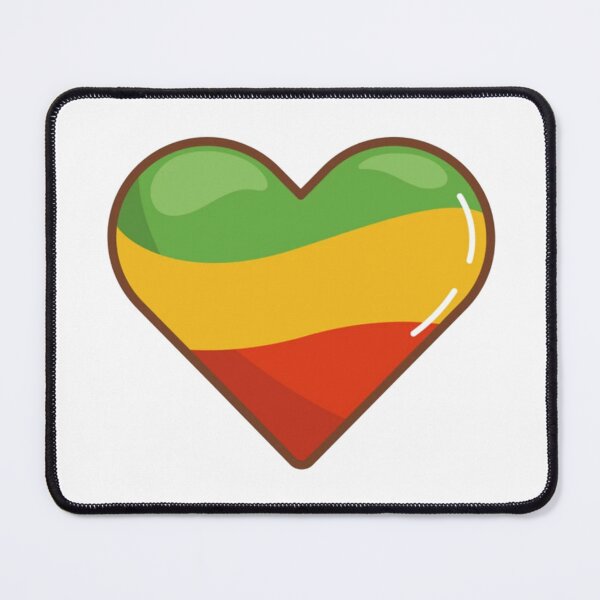 Item preview, Reggae Flag Heart Glossy Colorful Illustration designed and sold by Arte Zen.