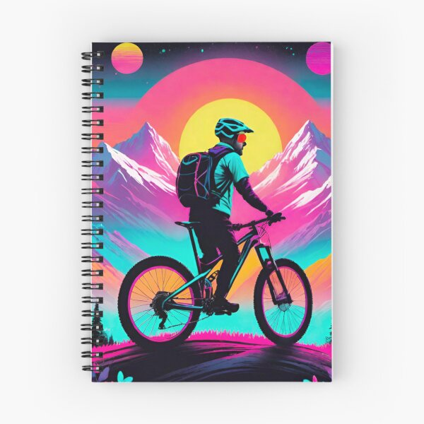 Item preview, Sunset Summit – MTB Rider in Vibrant Mountain Glow designed and sold by GrizzlyCollective.