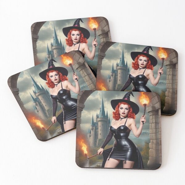 Item preview, Red Head Pin Up Witch designed and sold by MissSaylor.
