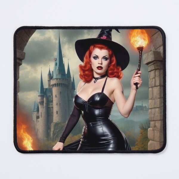 Item preview, Red Head Pin Up Witch designed and sold by MissSaylor.