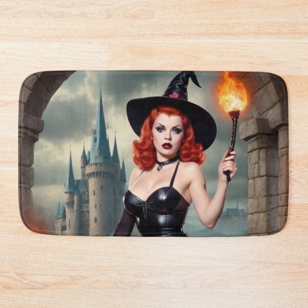 Item preview, Red Head Pin Up Witch designed and sold by MissSaylor.