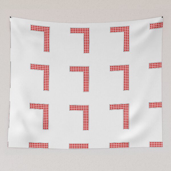 Item preview, Number 7 - Red Pixel Block Character designed and sold by PixelGlyphs.