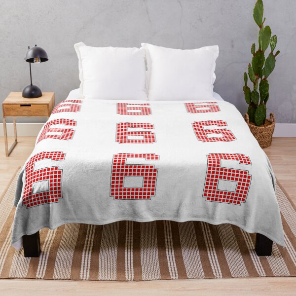 Item preview, Number 6 - Red Pixel Block Character designed and sold by PixelGlyphs.