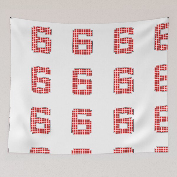 Item preview, Number 6 - Red Pixel Block Character designed and sold by PixelGlyphs.