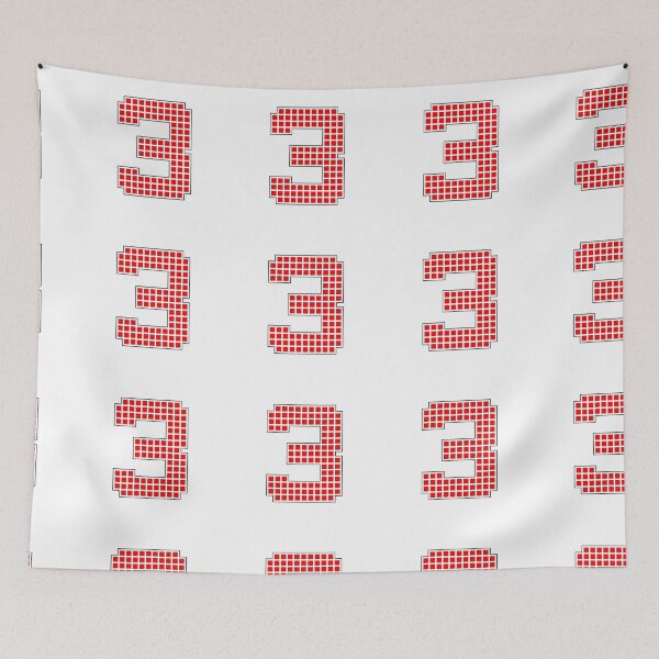 Item preview, Number 3 - Red Pixel Block Character designed and sold by PixelGlyphs.