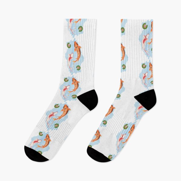 Item preview, Koi carp swimming with lily pads designed and sold by FulcrumShop.