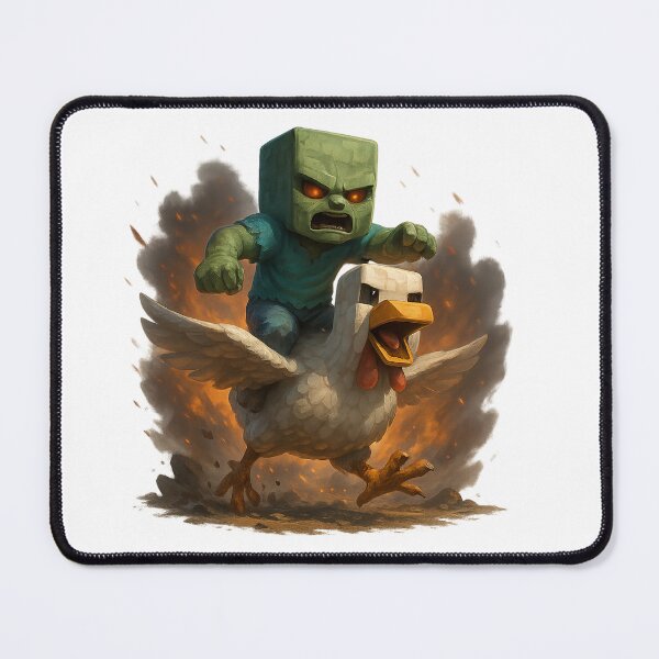 Item preview, Chicken Jockey Mayhem – Viral Minecraft Fan Art designed and sold by artist-for-you.