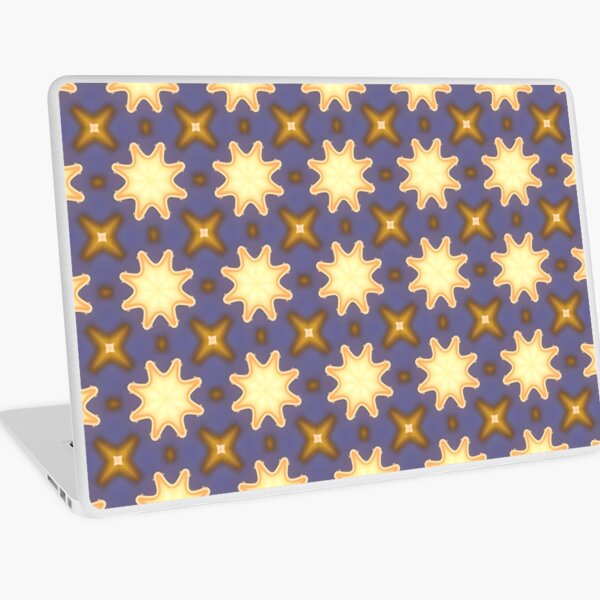 Aperçu de l'œuvre Tissu géométrique rêveur aux formes de soleil – Imprimé jaune et violet pour chambre, robe ou courtepointe créée et vendue par naivnoia.