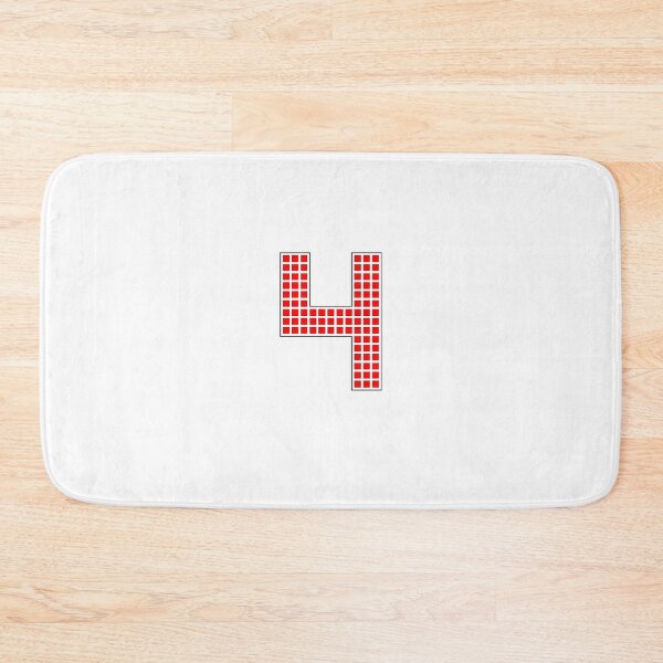 Item preview, Number 4 - Red Pixel Block Character designed and sold by PixelGlyphs.