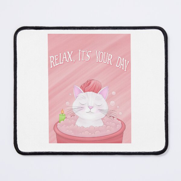 Item preview, Relaxing Spa Cat – “Relax, It’s Your Day” Bubble Bath Art designed and sold by artby-tania.