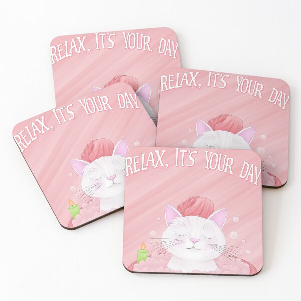 Item preview, Relaxing Spa Cat – “Relax, It’s Your Day” Bubble Bath Art designed and sold by artby-tania.