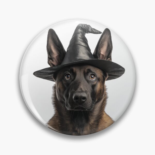 Item preview, Belgian Malinois Dog Wearing Halloween Witch Hat designed and sold by LazyOwlStore.