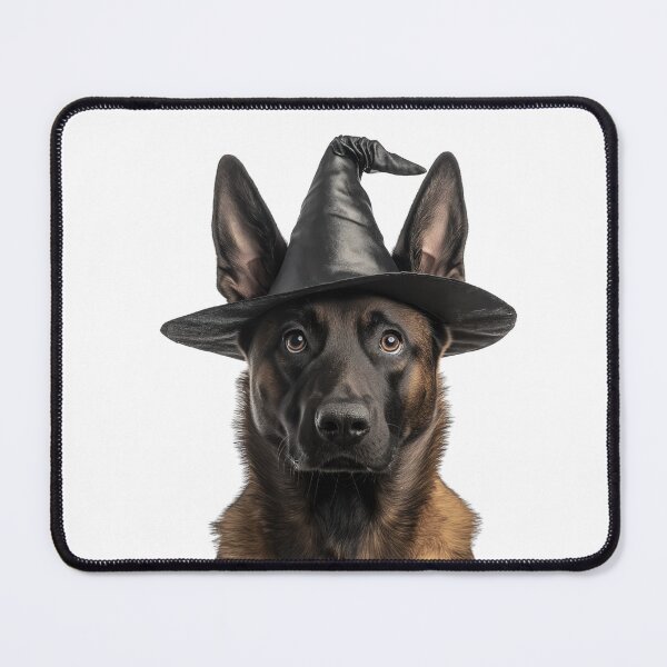 Item preview, Belgian Malinois Dog Wearing Halloween Witch Hat designed and sold by LazyOwlStore.