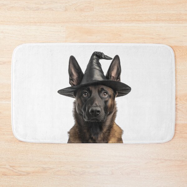 Item preview, Belgian Malinois Dog Wearing Halloween Witch Hat designed and sold by LazyOwlStore.