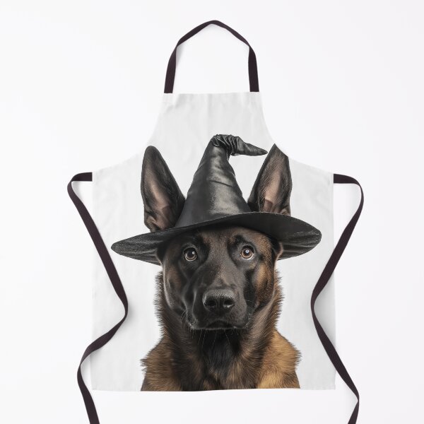 Item preview, Belgian Malinois Dog Wearing Halloween Witch Hat designed and sold by LazyOwlStore.