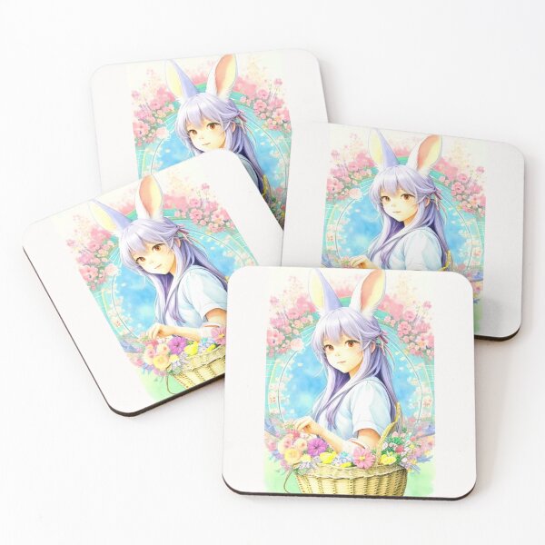 Item preview, Anime Bunny Easter Floral - Spring Art designed and sold by Earth Nature Creations.