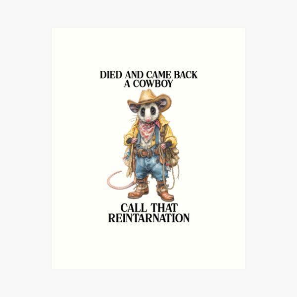 Item preview, Cowboy Possum designed and sold by RockFireMerch.