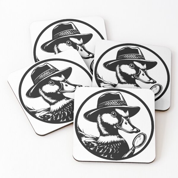 Item preview, Duck Detective - Bold Noir Black and White Line Art Design designed and sold by TeeTimeTreasure.