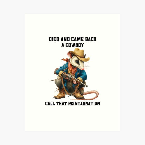 Item preview, Possum Cowboy Reintarnation designed and sold by RockFireMerch.