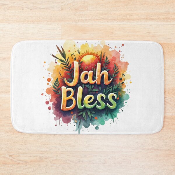 Item preview, Jah Bless Reggae Watercolor Art with Sun and Music designed and sold by Arte Zen.