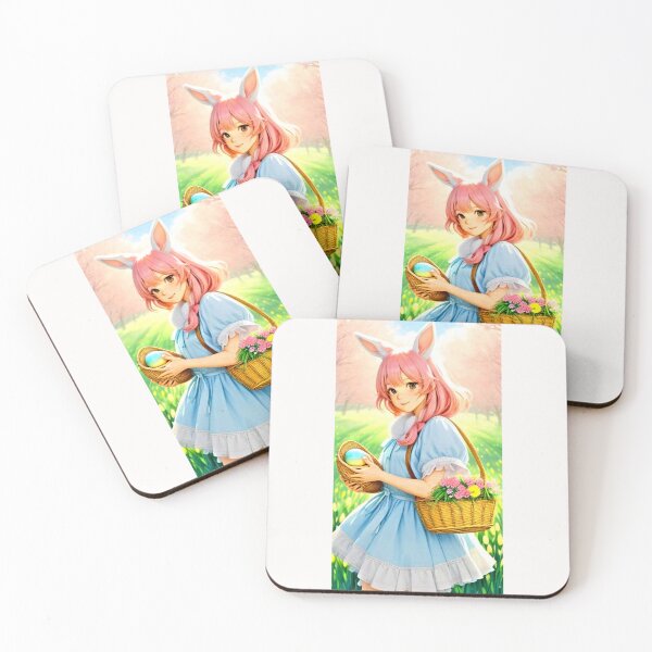 Item preview, Anime Bunny Easter Floral - Spring Art designed and sold by Earth Nature Creations.