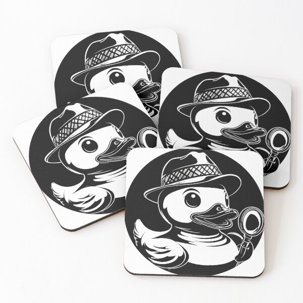 Item preview, Rubber Duck Detective - Cute Noir-Inspired Line Art Design designed and sold by TeeTimeTreasure.