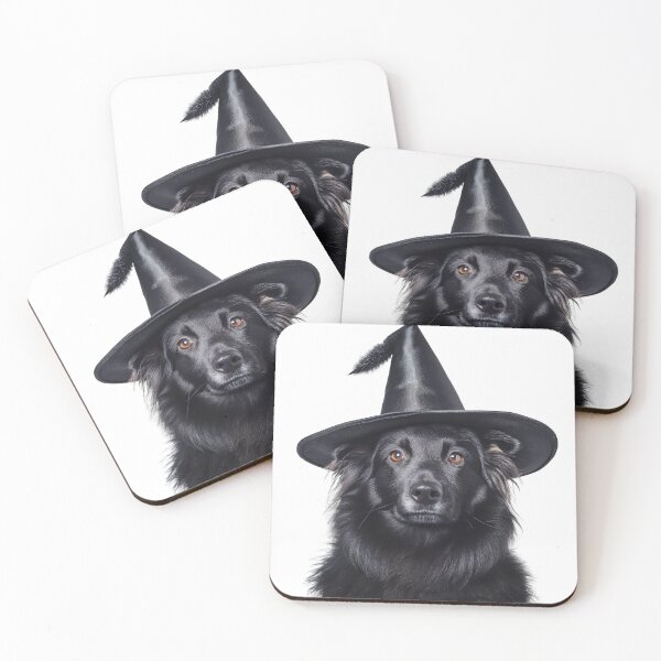Item preview, Belgian Sheepdog Wearing Halloween Witch Hat designed and sold by LazyOwlStore.