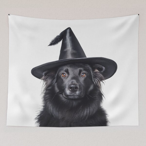 Item preview, Belgian Sheepdog Wearing Halloween Witch Hat designed and sold by LazyOwlStore.
