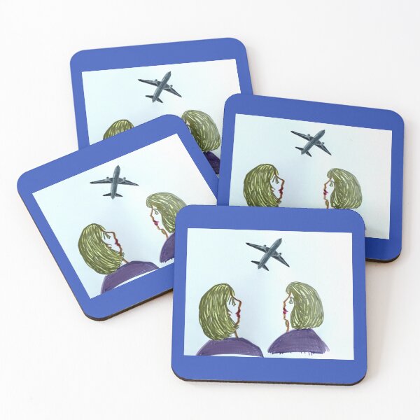 Item preview, Two ladies watching flying airplane designed and sold by D Myung Soo Hong.