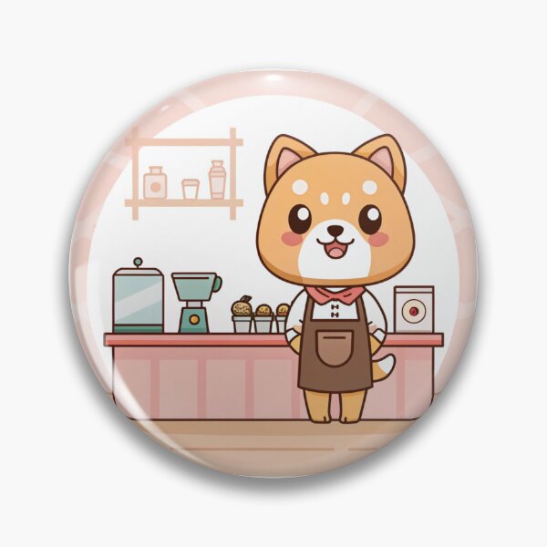 Item preview, Kawaii Coffee Dog Barista – Cute Cartoon Café Pup with Ice Cream & Espresso Vibes designed and sold by ThaiArtShop.