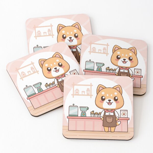 Item preview, Kawaii Coffee Dog Barista – Cute Cartoon Café Pup with Ice Cream & Espresso Vibes designed and sold by ThaiArtShop.