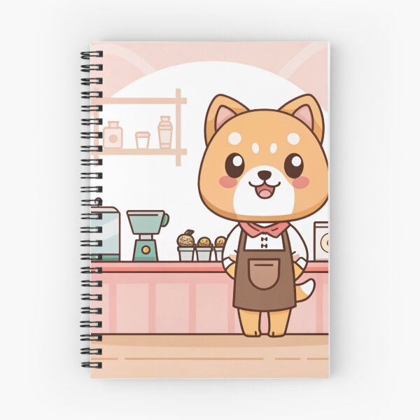 Item preview, Kawaii Coffee Dog Barista – Cute Cartoon Café Pup with Ice Cream & Espresso Vibes designed and sold by ThaiArtShop.