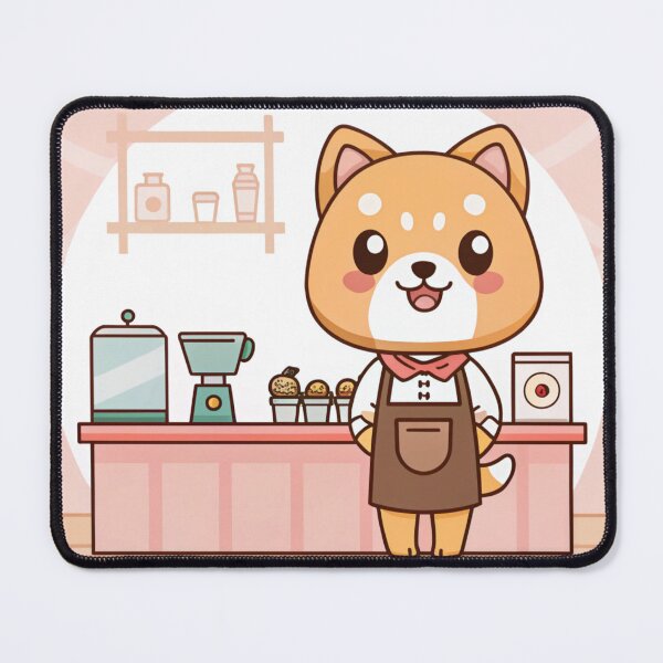 Item preview, Kawaii Coffee Dog Barista – Cute Cartoon Café Pup with Ice Cream & Espresso Vibes designed and sold by ThaiArtShop.