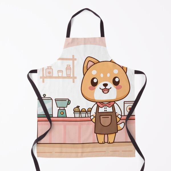 Item preview, Kawaii Coffee Dog Barista – Cute Cartoon Café Pup with Ice Cream & Espresso Vibes designed and sold by ThaiArtShop.
