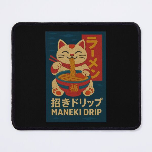 Item preview, Manekineko Cat Eating Ramen Maneki Drip designed and sold by TheTrendsDesk.