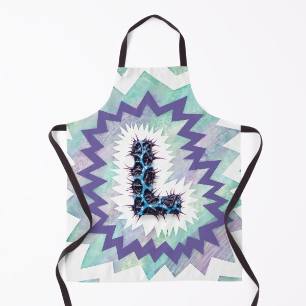 Item preview, L – Otherworldly Spiky Letter in Dark Chrome with Pink Thorns and Electric Blue Streaks designed and sold by testvvave.