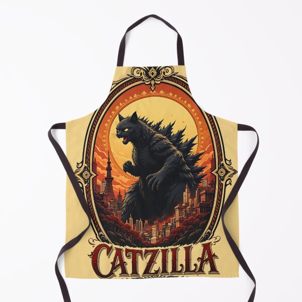 Item preview, Catzilla Cartoon Godzilla Parody Vintage Monster Wall Art  designed and sold by BorgSpareParts.