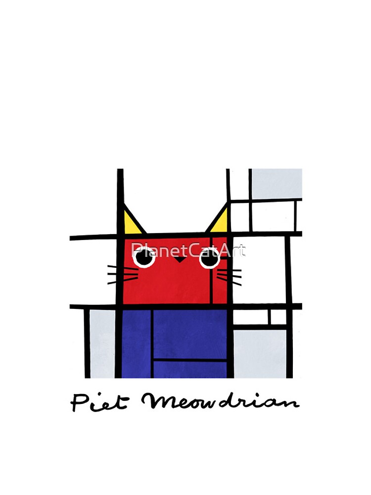 Thumbnail 5 of 5, iPhone Case, Piet Meowdrian – Mondrian Style Cat Art by Angie Rozelaar designed and sold by PlanetCatArt.