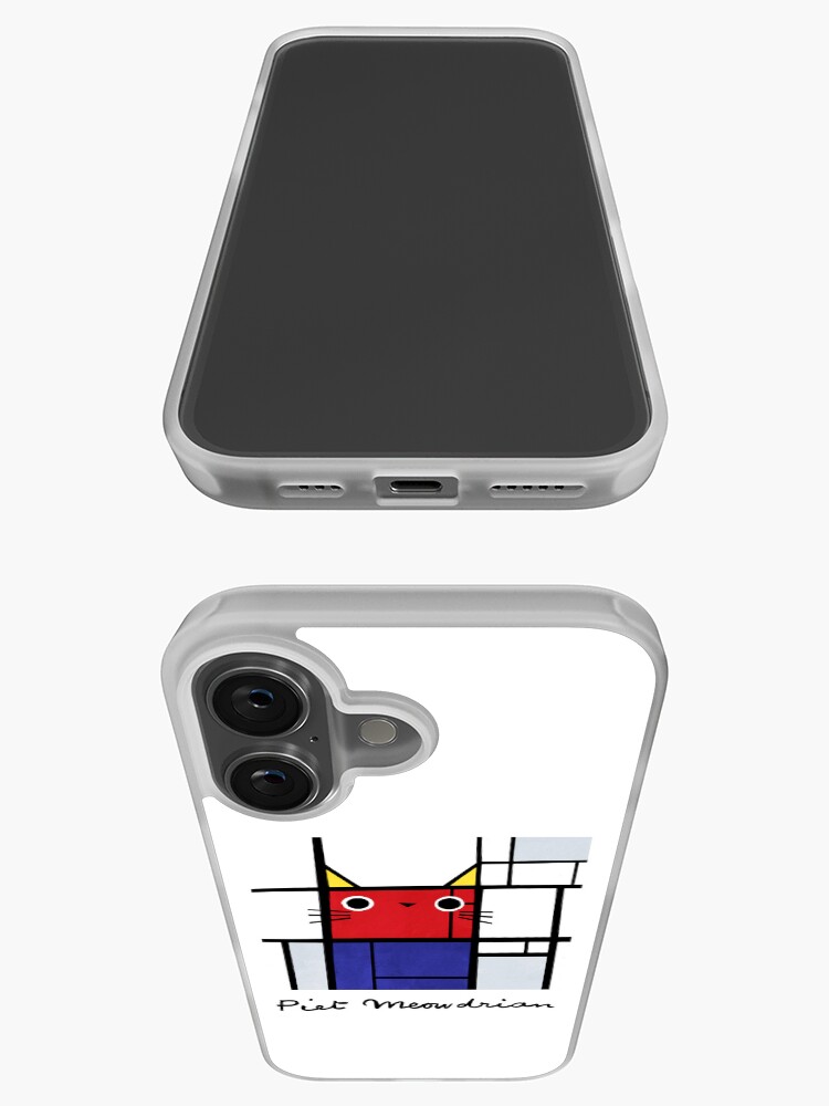 Thumbnail 3 of 5, iPhone Case, Piet Meowdrian – Mondrian Style Cat Art by Angie Rozelaar designed and sold by PlanetCatArt.