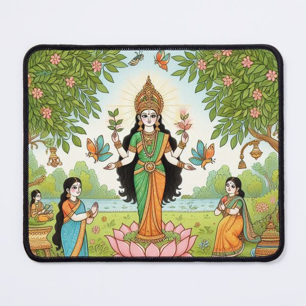 Item preview, Lakshmi in a garden of Neem trees designed and sold by ZOXOFO.
