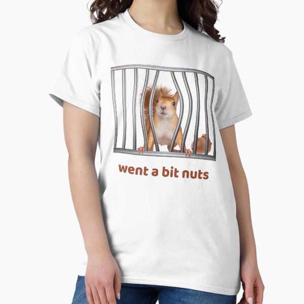 Item preview, went a bit nuts — squirrel behind bars busting out designed and sold by VeryADHD.
