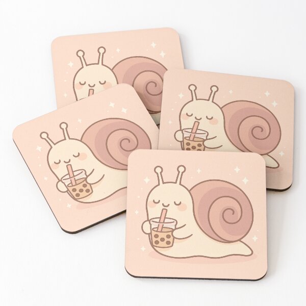 Item preview, Snail Sipping Boba – Whimsy in the Woods Series” designed and sold by Calm Design Studio.