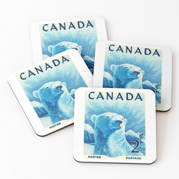 Item preview, Vintage Canadian Postage Stamp Polar Bear designed and sold by Angry Swan Designs.