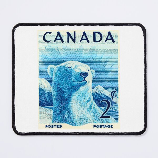 Item preview, Vintage Canadian Postage Stamp Polar Bear designed and sold by Angry Swan Designs.