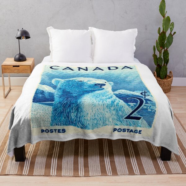 Item preview, Vintage Canadian Postage Stamp Polar Bear designed and sold by Angry Swan Designs.