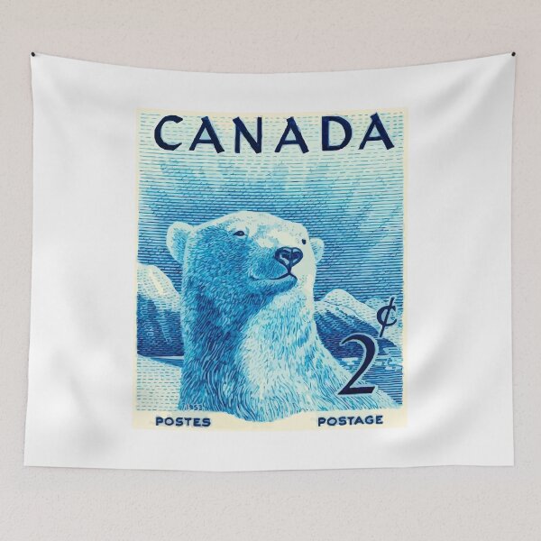 Item preview, Vintage Canadian Postage Stamp Polar Bear designed and sold by Angry Swan Designs.