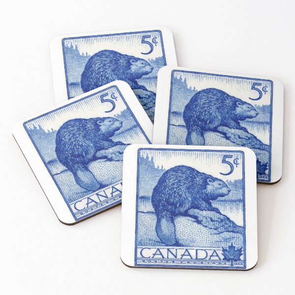 Item preview, Vintage Canadian Postage Stamp Beaver designed and sold by Angry Swan Designs.