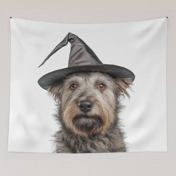 Item preview, Berger Picard Dog Wearing Halloween Witch Hat designed and sold by LazyOwlStore.